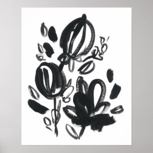 Póster Bloom de cameo - Blanco y negro
