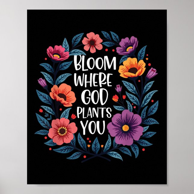 Póster Bloom Donde Dios Plantea Tu Fe Cristiana Hombres M (Frente)