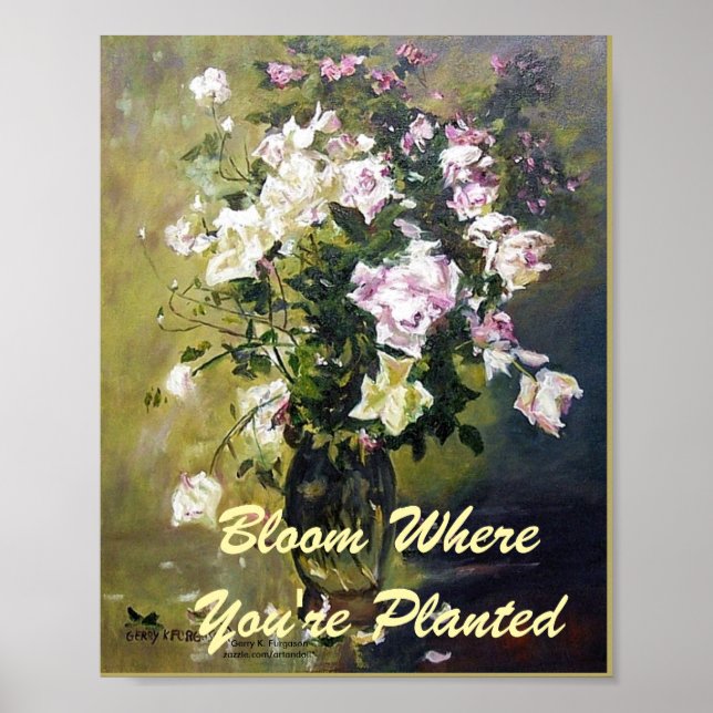 PÓSTER "BLOOM DONDE ESTÁS PLANTADO ROSA" (Frente)