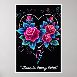 Póster "Bloom eléctrico: Sinfonía de Neon Love"