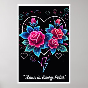 Póster "Bloom eléctrico: Sinfonía de Neon Love"