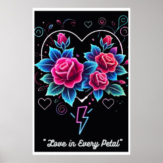 Póster "Bloom eléctrico: Sinfonía de Neon Love"