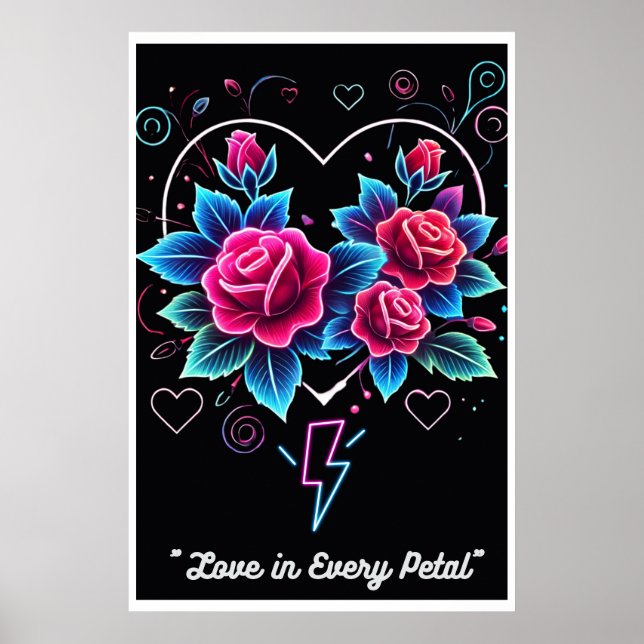 Póster "Bloom eléctrico: Sinfonía de Neon Love" (Frente)