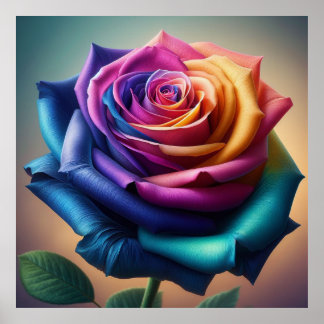 Póster Bloom Espectro - Poster Rosa Vivid Rainbow