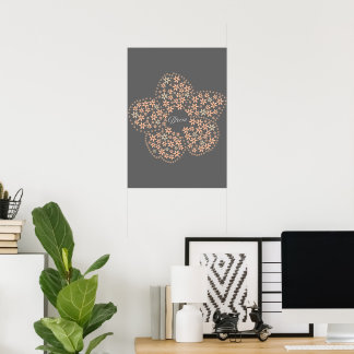 Póster Bloom Floral Design – Dark Elegant Design