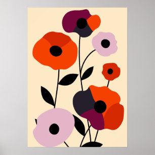 Póster Bloom mínimo de amapola