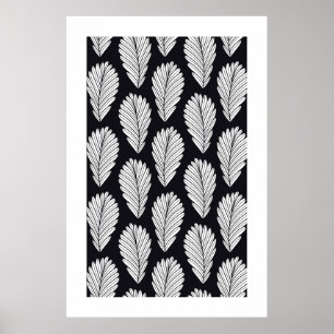 Póster Bloom nórdico - Floral geométrica de inspiración j
