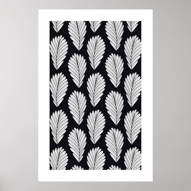 Póster Bloom nórdico - Floral geométrica de inspiración j (Frente)