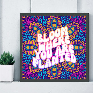 Póster Bloom Retro Mandala Donde Te Plantan