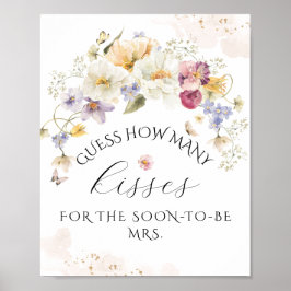Póster Bloom Wildflower Rustic Bridal Shower Game