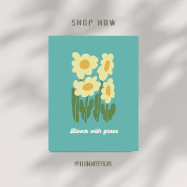 Póster Bloom With Grace Retro Daisy Wall Art