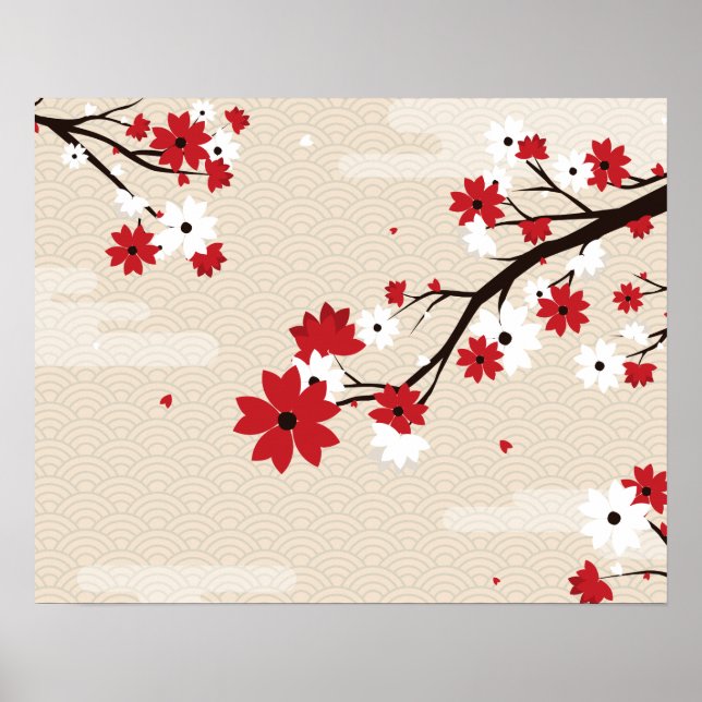 Póster Blooming flowers (Frente)