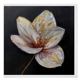 Póster Blooming Flowers Covered with Flowing Artistic Pai