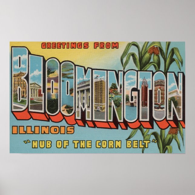 Póster Bloomington, Illinois - Large Letter Scenes 2 (Frente)