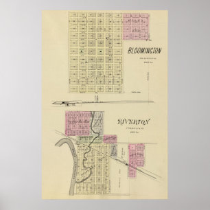 Póster Bloomington y Riverton, Nebraska