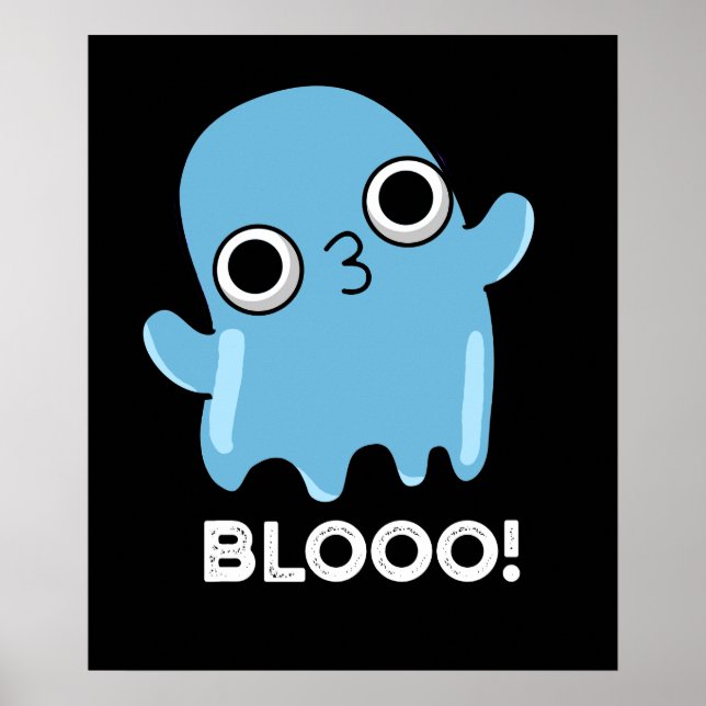 Póster Blooo Funny Blue Ghost Pun Dark BG (Frente)