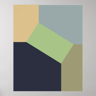 Póster Bloque de color geométrico abstracto