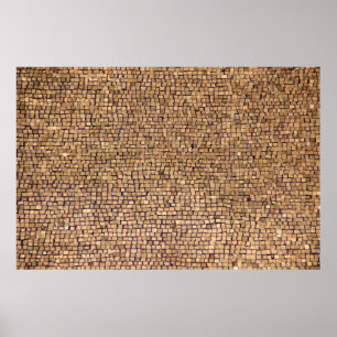 Póster Bloque de ladrillo marrón