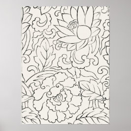 Póster Bloque de madera de época japonés: imprima Yatsuo