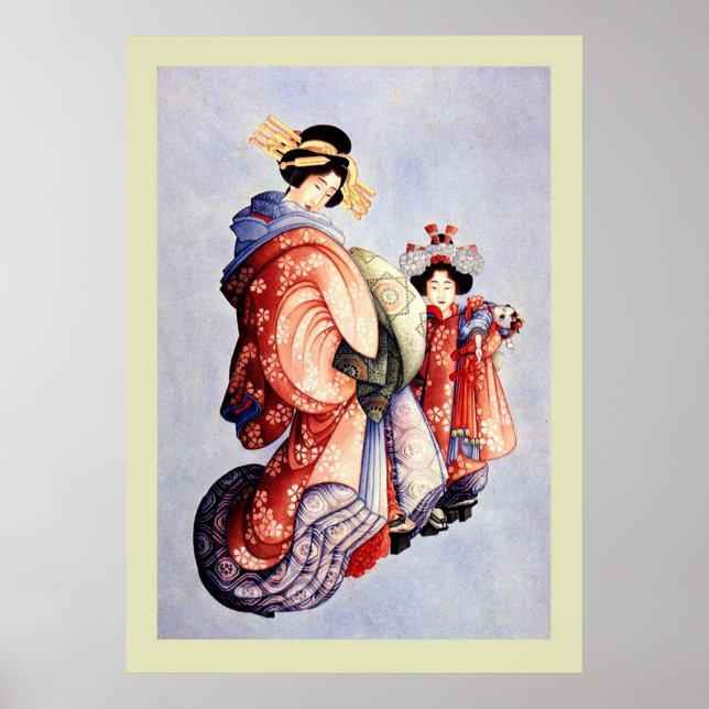 Póster Bloque de madera japonés (Frente)