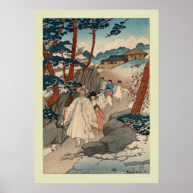 Póster Bloque de madera japonés (Frente)