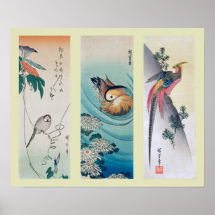 Póster Bloque de madera japonés