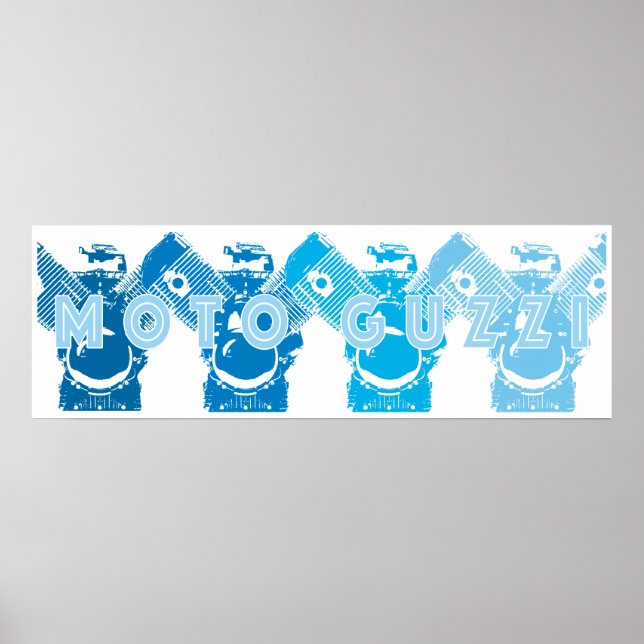 Póster Bloque de motor de piedra Moto Guzzi V7 (Frente)