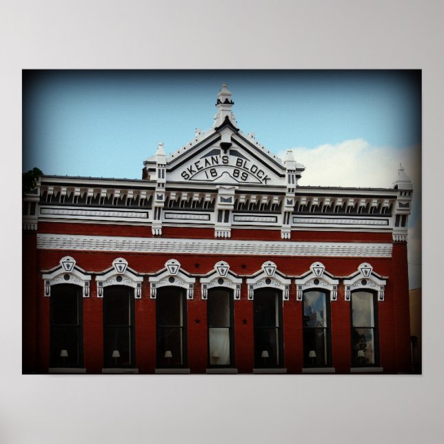 Póster Bloque de Skean 1889 Albia, Iowa (Frente)