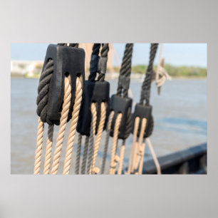 Póster Bloque Y Caballo De Un Buque