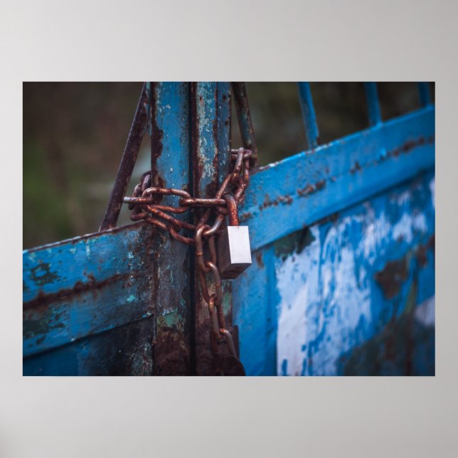 Póster Bloqueo de puerta antigua (Frente)