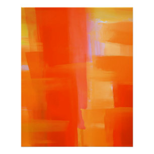 Póster Bloques abstractos de naranja y dorado radiantes