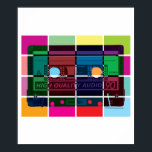 Póster Bloques de color de cassette de los años 80<br><div class="desc">Bloques de color de cassette de los años 80</div>