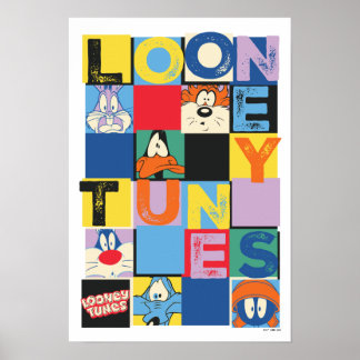 Póster Bloques de comprobador de caracteres de LOONEY TUN