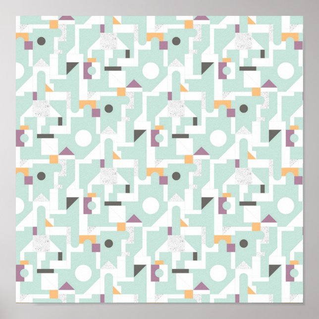 Póster Bloques de construcción - azul (Frente)