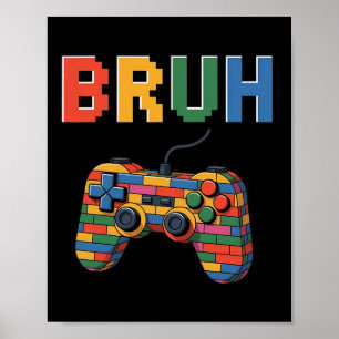 Póster Bloques de Construcción Bruh Gaming Gamer Chicos M