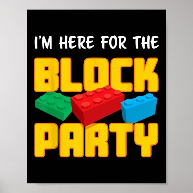 Póster Bloques de Construcción Fiesta de Bloques Pre-k Ho (Frente)