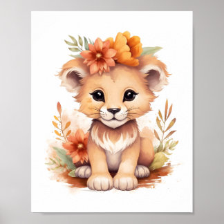 Póster Blossom Adored Lion Cub Nursery