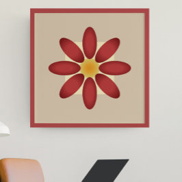 Póster Blossom Borgoña: Petal simétrico