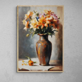 Póster Blossom Elegance: Pintura de vigas de flores