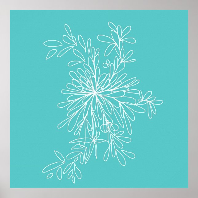 Póster Blossom Pop Aqua (Frente)