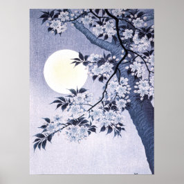 Póster Blossoming Cherry on Moonlit Night Ohara Koson 18A