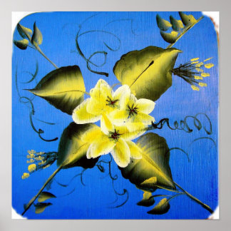 PÓSTER BLOSSOMS DE PRIMAVERA EN AZUL