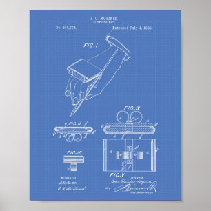 Póster Blotting Pad 1893 Patent Art Blueprint