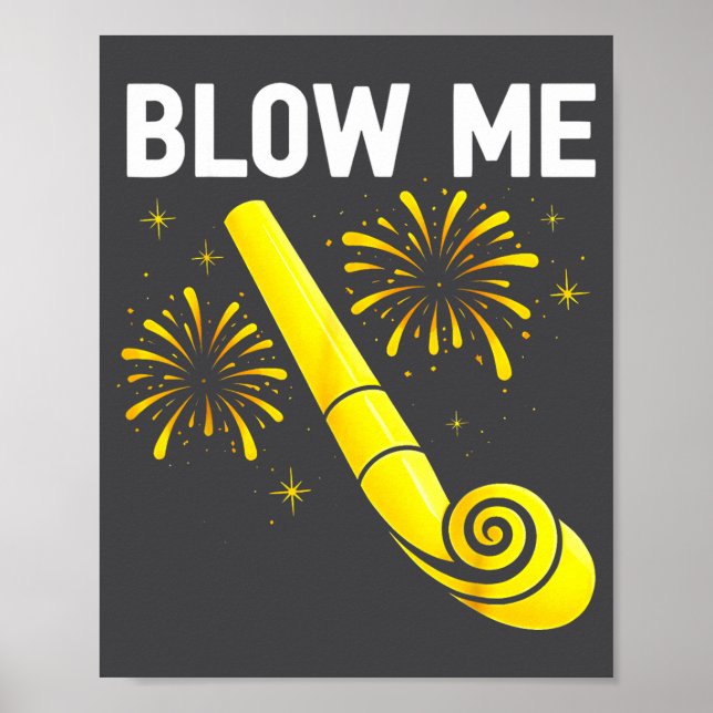 Póster Blow Me Fireworks Countdown Happy New Year 2026 Co (Frente)