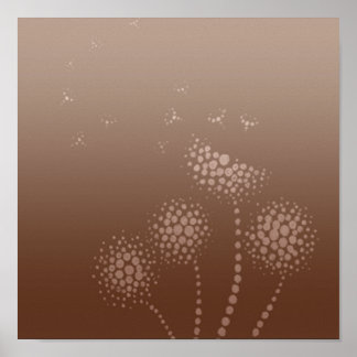 Póster blowing flowers pink and brown