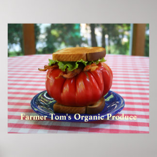 Póster BLT con tomate gigante