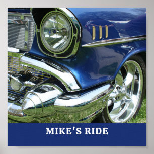 Póster Blue 1957 Chevy, Nombre o mensaje, Su foto
