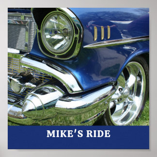 Póster Blue 1957 Chevy, Nombre o mensaje, Su foto