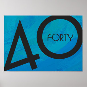 Póster Blue 40 Decade Birthday