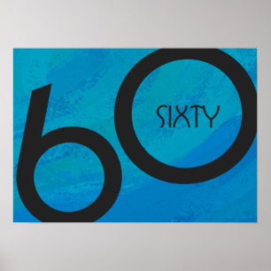 Póster Blue 60 Decade Birthday